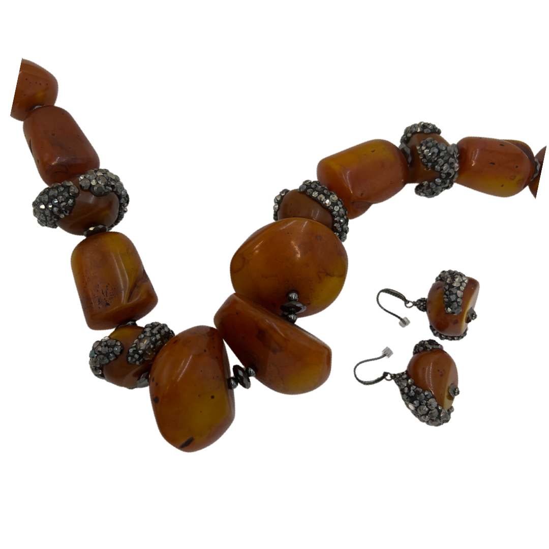 Amber Ruff Necklace OOAK Cerese D, Inc.   