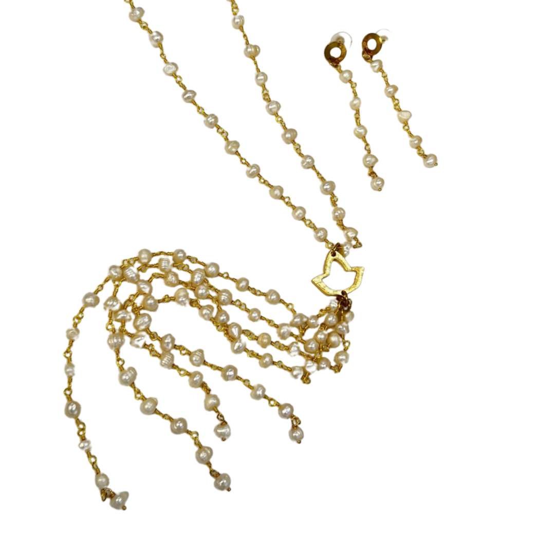 AKA Segovia Tassel Necklace AKA Necklaces Cerese D, Inc. Gold  