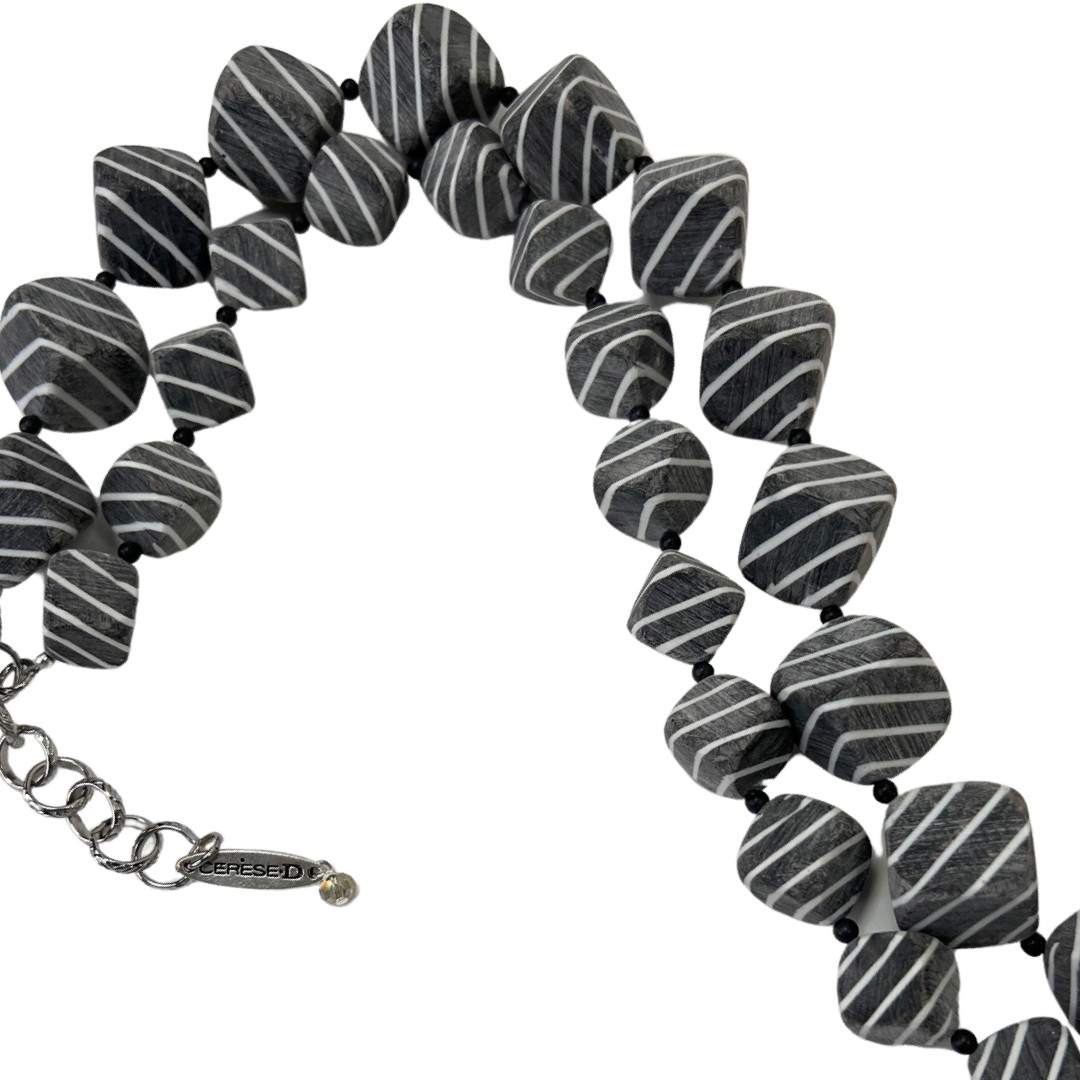 Stripe Graphite Necklace Necklaces Cerese D, Inc.   