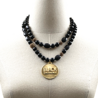 Community Leader Necklace Black Excellence Cerese D, Inc. Gold  