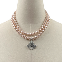 AKA Annecy Ivy Pink Pearl Necklace Set AKA Necklaces Cerese D, Inc.   