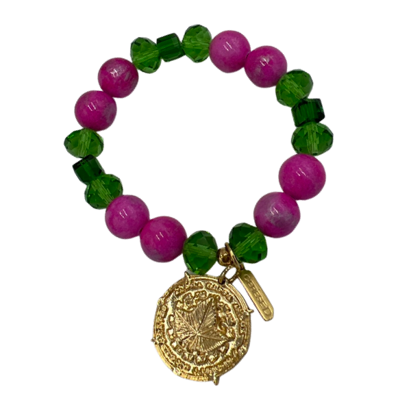 AKA Picnic Pink Bracelet AKA Bracelets Cerese D, Inc. Gold  