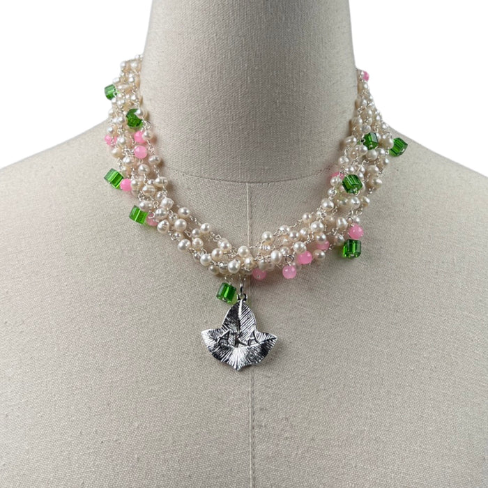 AKA Petite Pearls Necklace AKA Necklaces Cerese D, Inc. Silver  