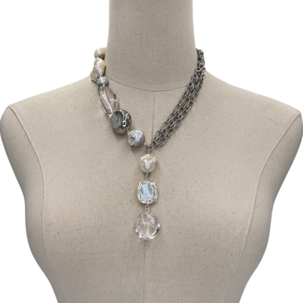 Boulder Pearl Necklace Necklaces Cerese D, Inc. Silver A 