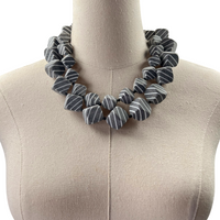 Stripe Graphite Necklace Necklaces Cerese D, Inc.   