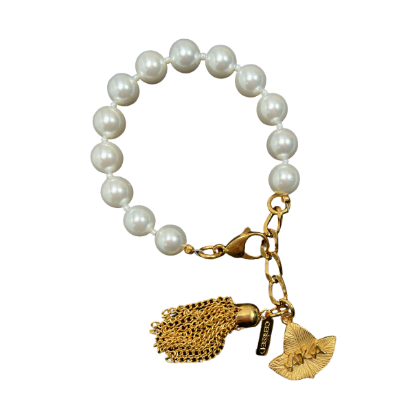 AKA Classic Pearl 10 Bracelet AKA Bracelets Cerese D Jewelry Gold Leaf 