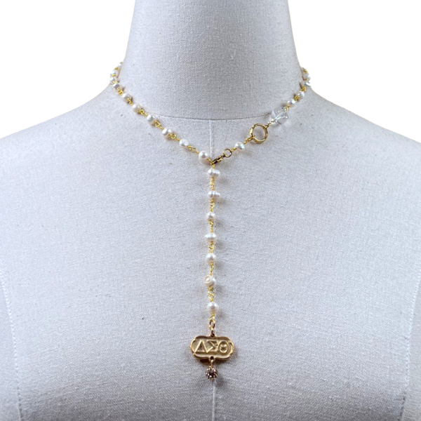 DST Refined Madrid Pearl Necklace DELTA Necklaces Cerese D, Inc. Gold  