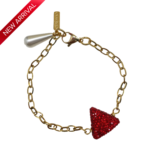 Pyramid Goddess Red Pave Bracelet DELTA Bracelets Cerese D Jewelry   