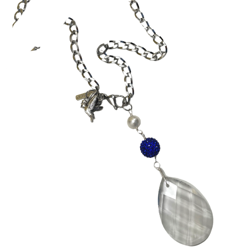 Zeta Dove Crystal Teardrop Necklace Zeta Necklace Cerese D Jewelry   