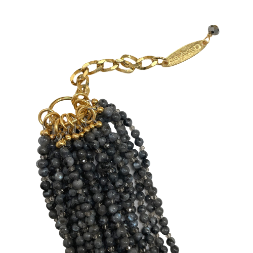 Labradorite Multi Strand Statement Necklaces Closet Sale Cerese D Jewelry Gold  